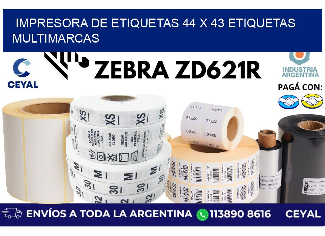 impresora de etiquetas 44 x 43 etiquetas multimarcas