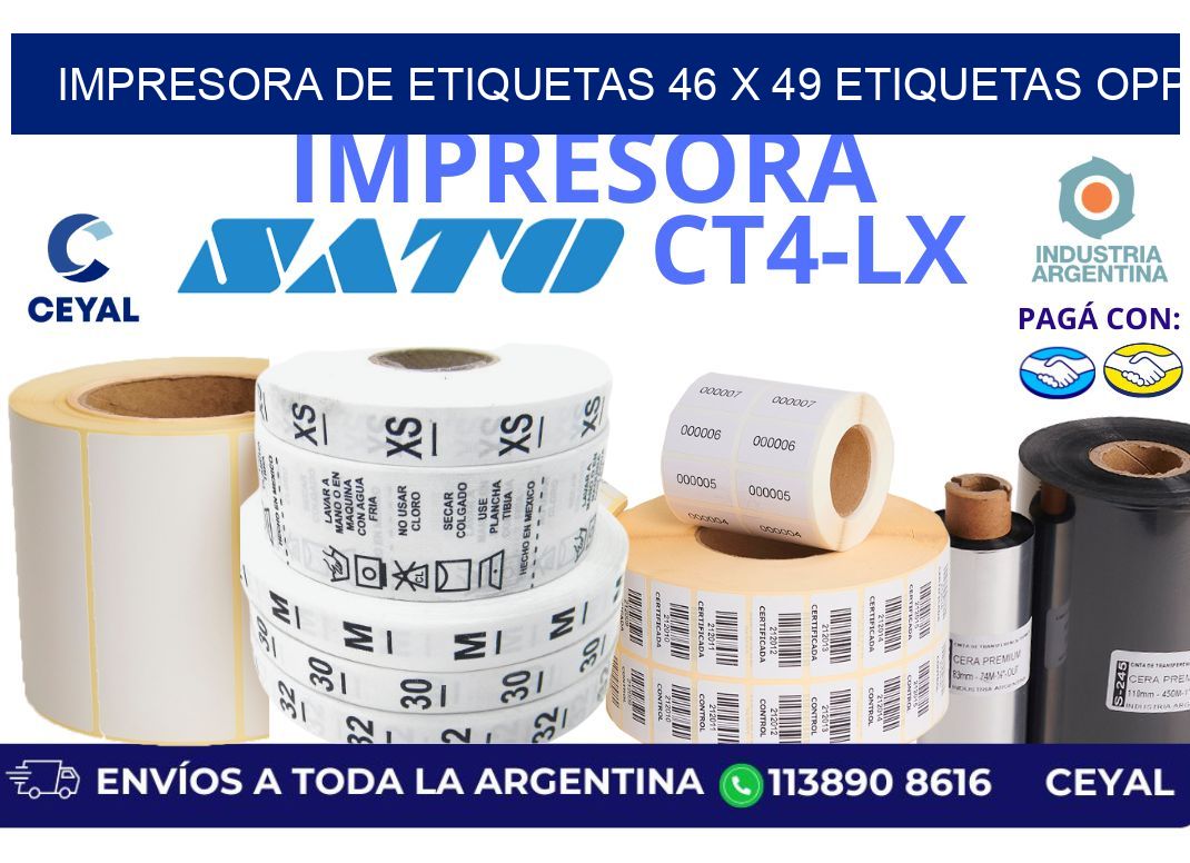 impresora de etiquetas 46 x 49 etiquetas opp