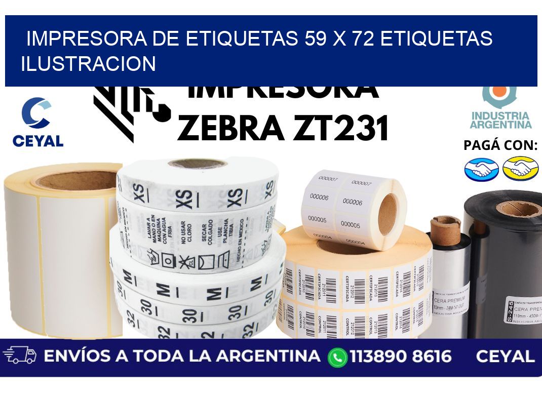 impresora de etiquetas 59 x 72 etiquetas ilustracion