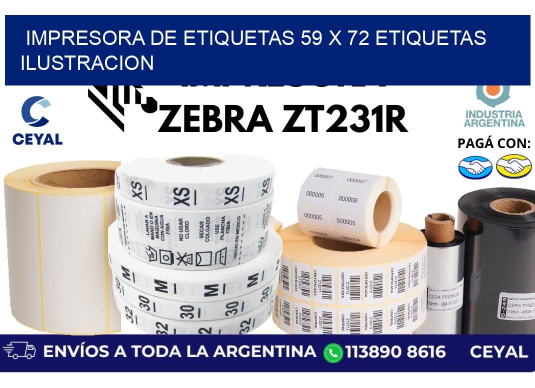 impresora de etiquetas 59 x 72 etiquetas ilustracion