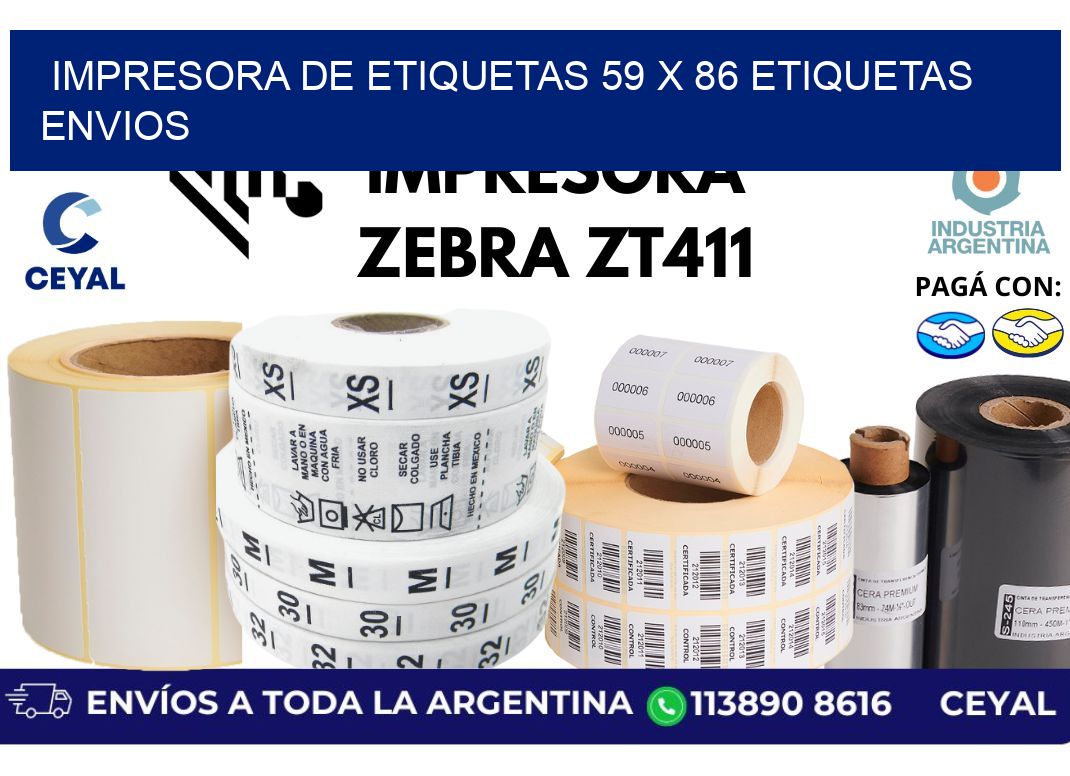 impresora de etiquetas 59 x 86 etiquetas envios