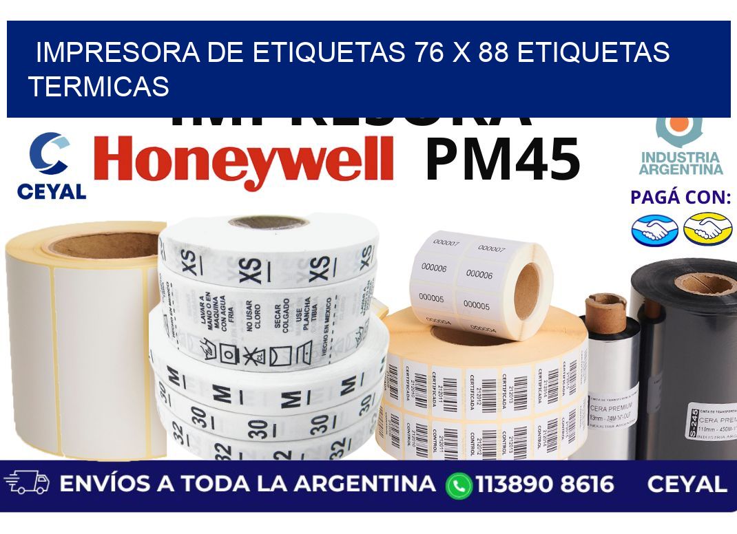 impresora de etiquetas 76 x 88 etiquetas termicas