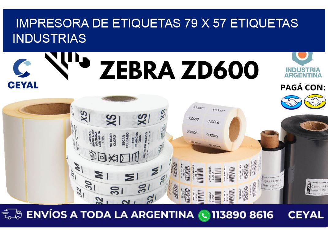 impresora de etiquetas 79 x 57 etiquetas industrias