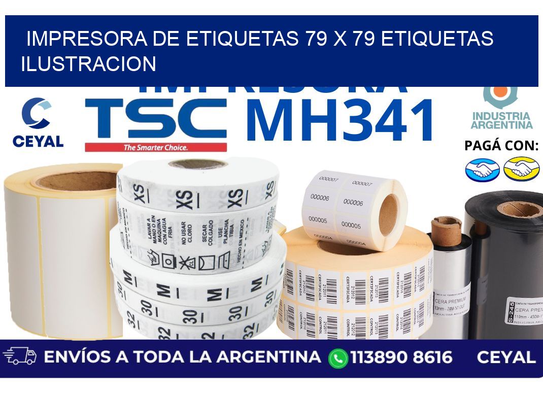 impresora de etiquetas 79 x 79 etiquetas ilustracion