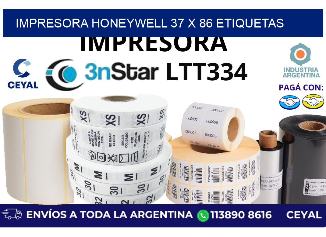 impresora honeywell 37 x 86 etiquetas