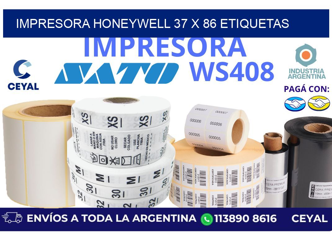 impresora honeywell 37 x 86 etiquetas