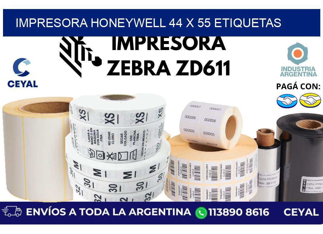 impresora honeywell 44 x 55 etiquetas