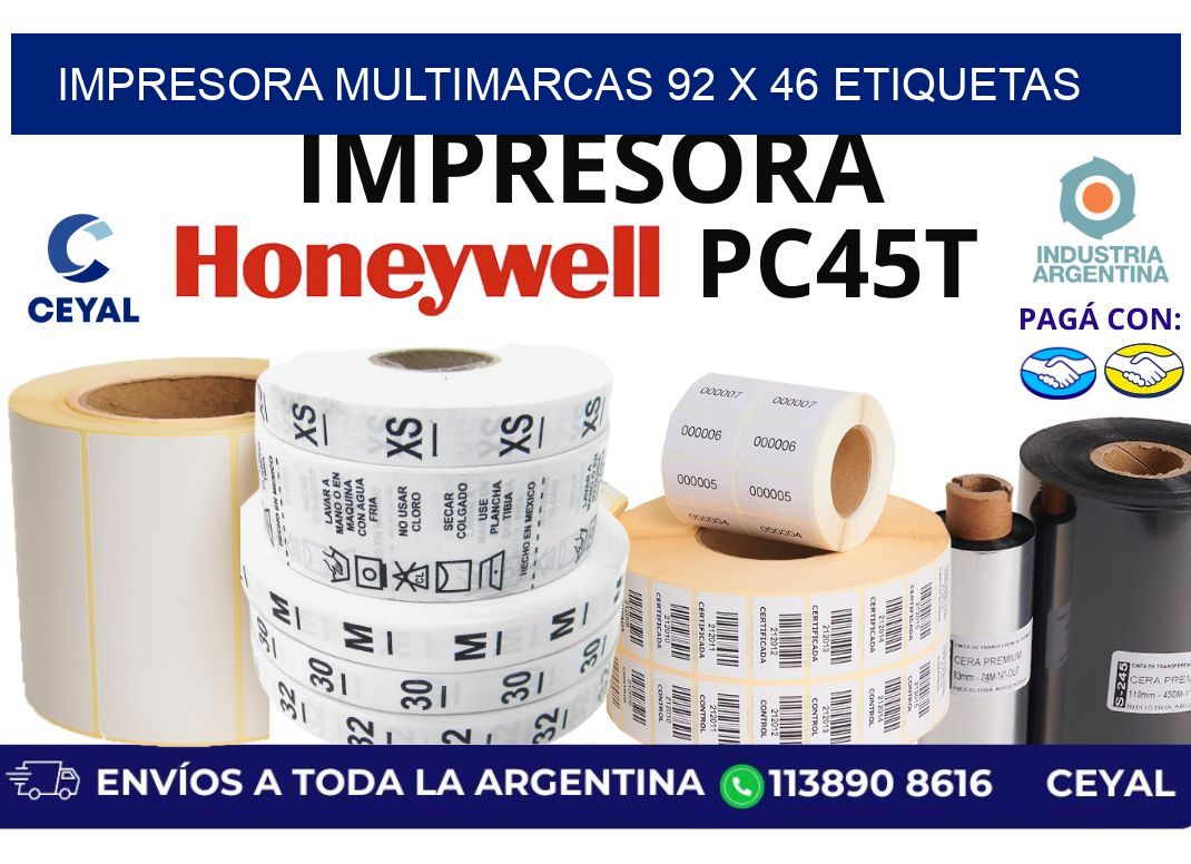 impresora multimarcas 92 x 46 etiquetas
