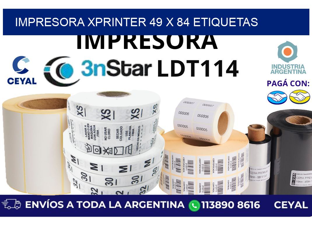 impresora xprinter 49 x 84 etiquetas