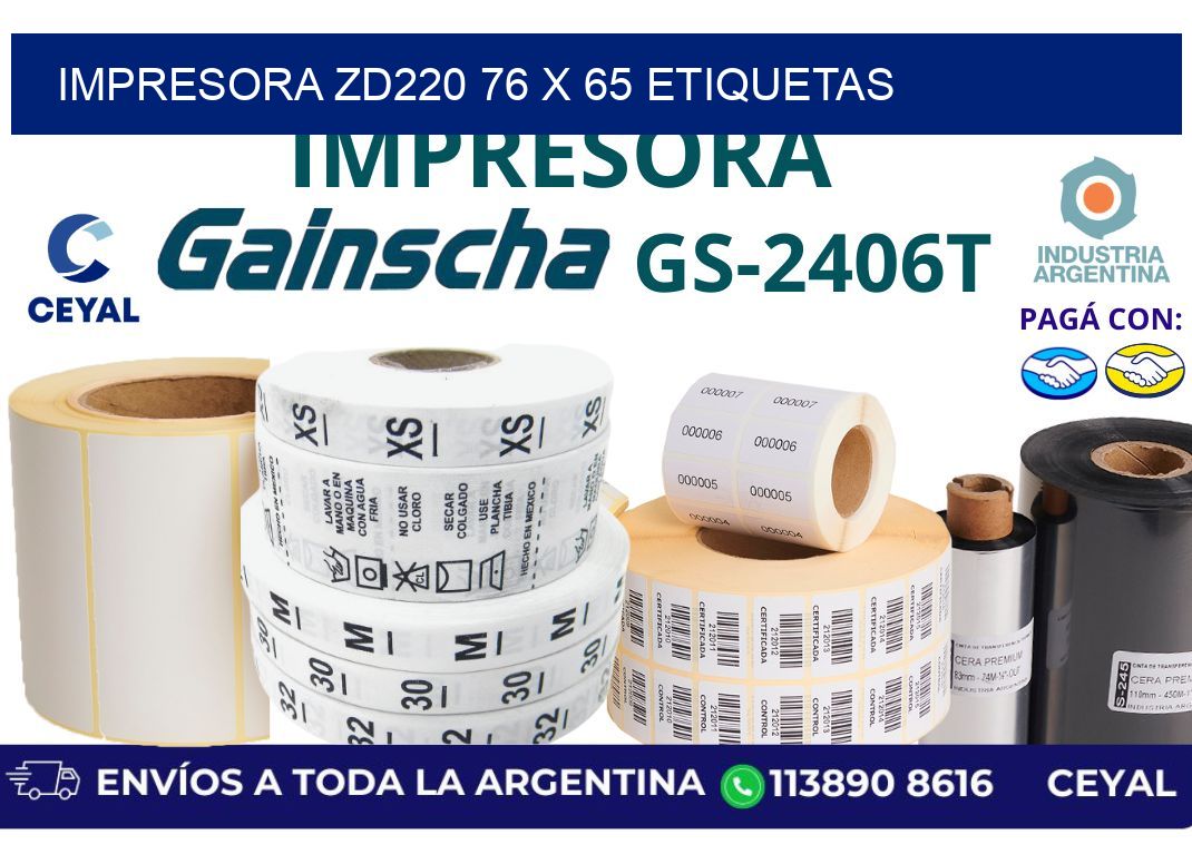 impresora zd220 76 x 65 etiquetas