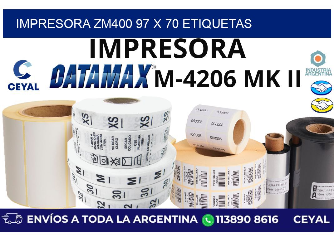 impresora zm400 97 x 70 etiquetas