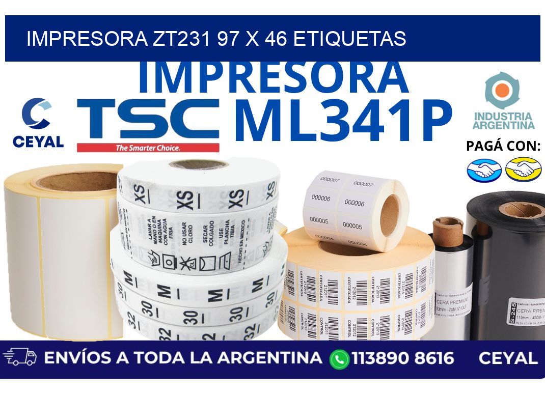 impresora zt231 97 x 46 etiquetas