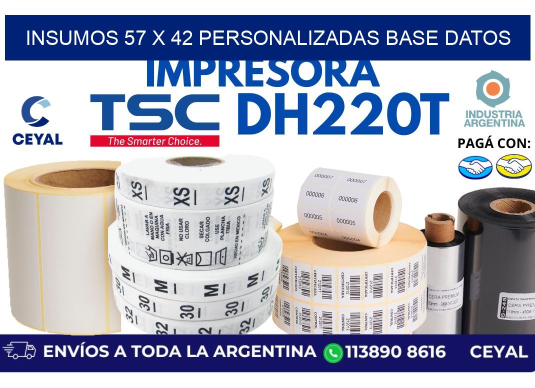 insumos 57 x 42 personalizadas base datos