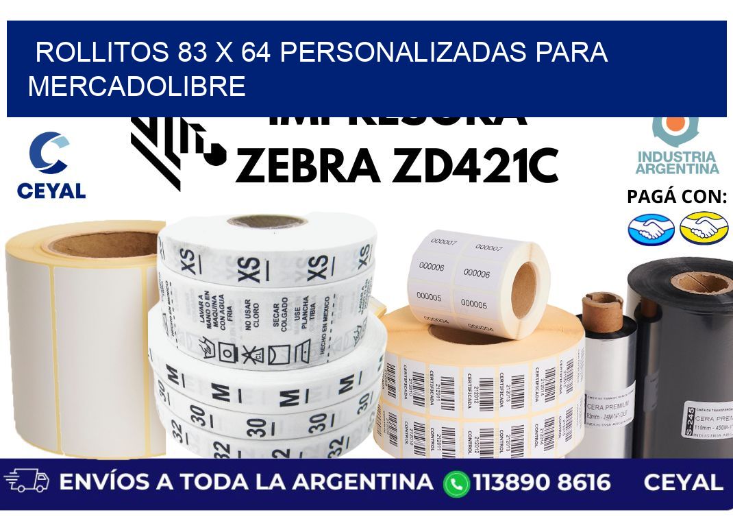 rollitos 83 x 64 personalizadas para mercadolibre