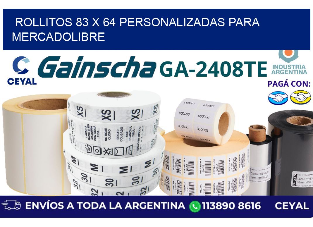 rollitos 83 x 64 personalizadas para mercadolibre