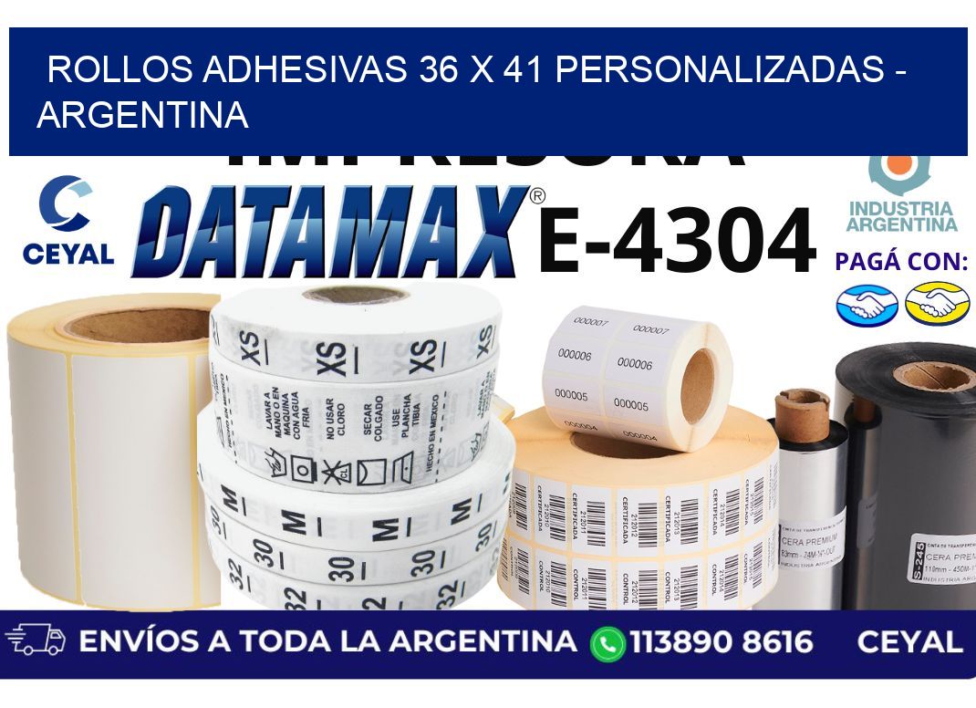 rollos adhesivas 36 x 41 personalizadas – Argentina