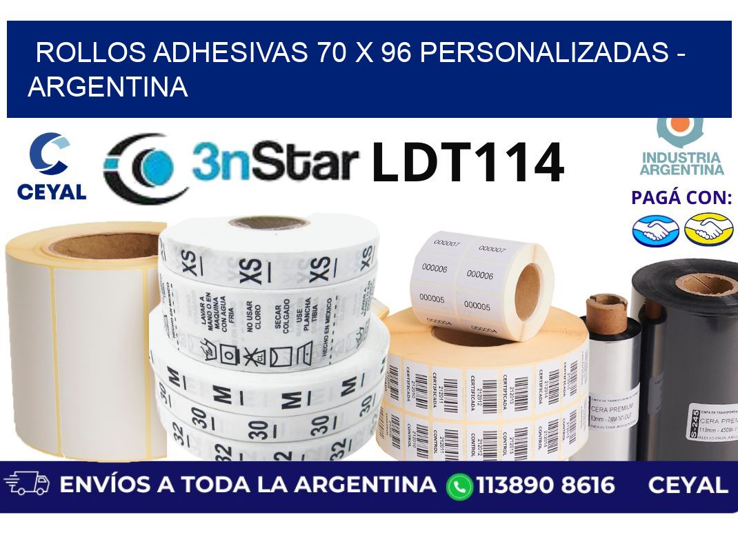 rollos adhesivas 70 x 96 personalizadas – Argentina