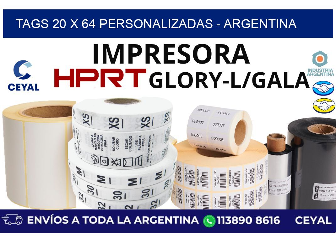 tags 20 x 64 personalizadas - Argentina