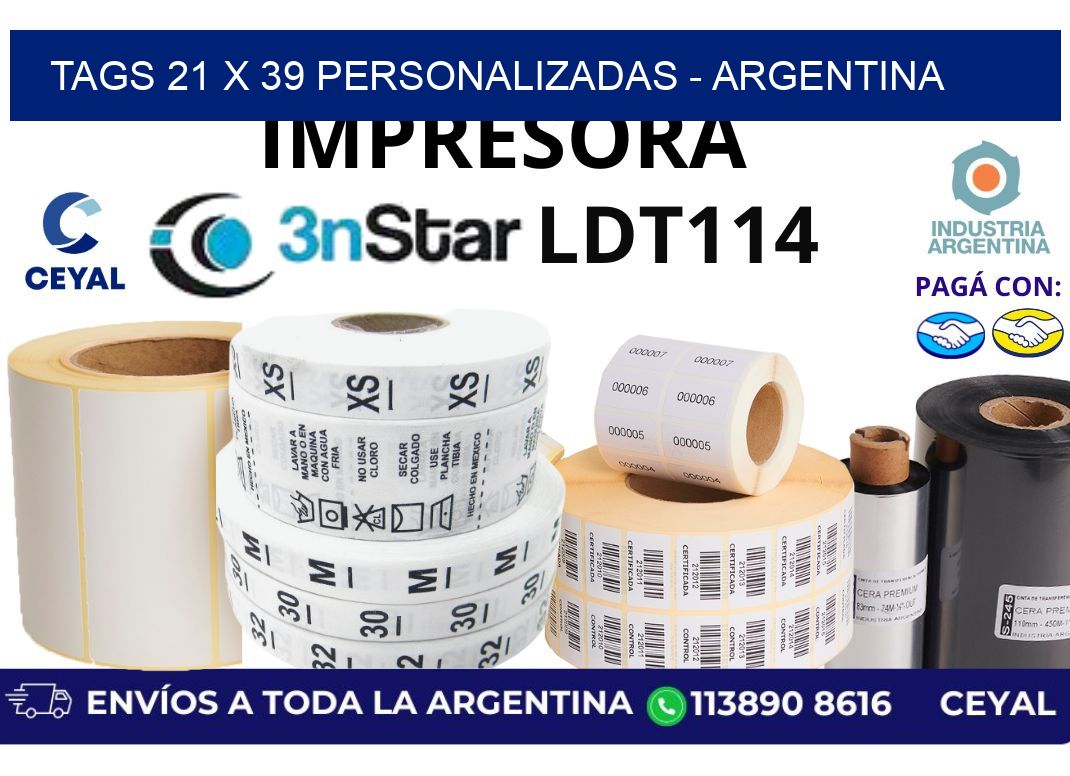 tags 21 x 39 personalizadas – Argentina