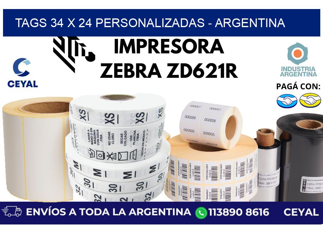 tags 34 x 24 personalizadas - Argentina