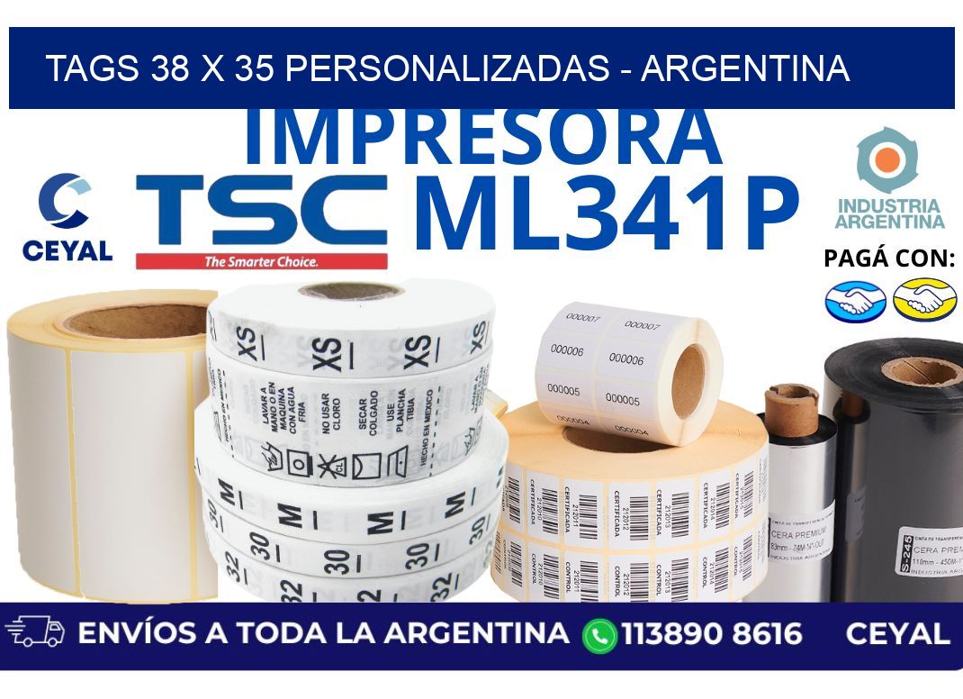 tags 38 x 35 personalizadas - Argentina