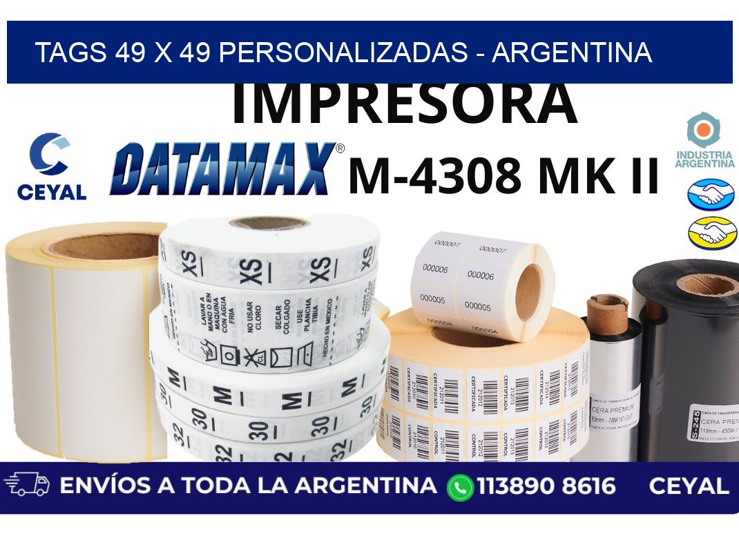 tags 49 x 49 personalizadas - Argentina