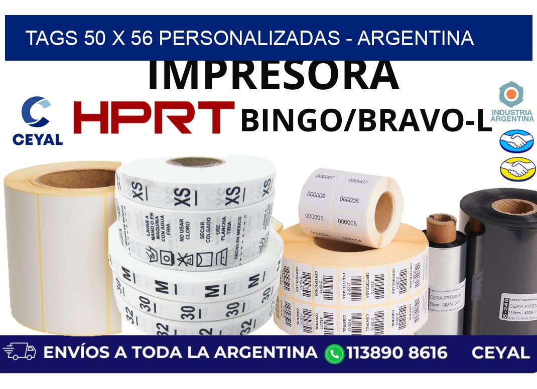 tags 50 x 56 personalizadas - Argentina