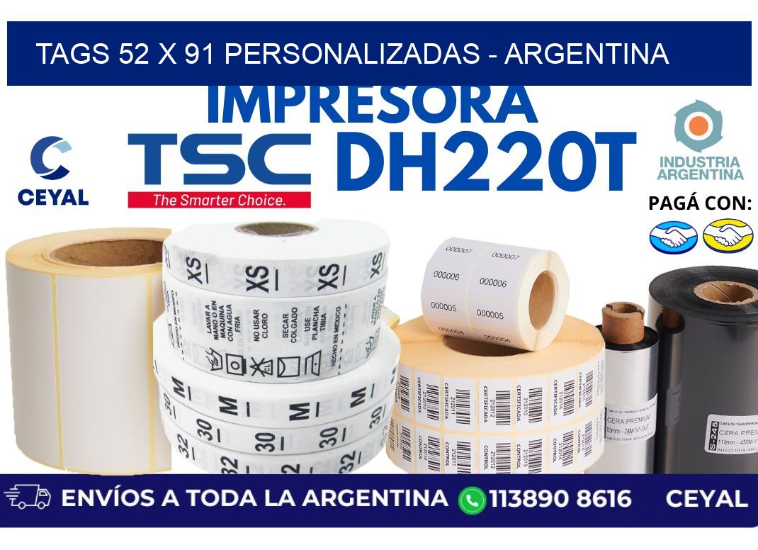 tags 52 x 91 personalizadas – Argentina