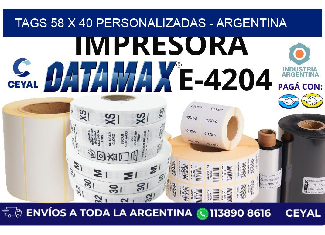 tags 58 x 40 personalizadas - Argentina