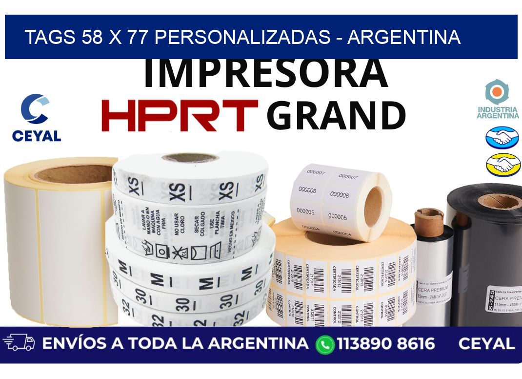 tags 58 x 77 personalizadas – Argentina