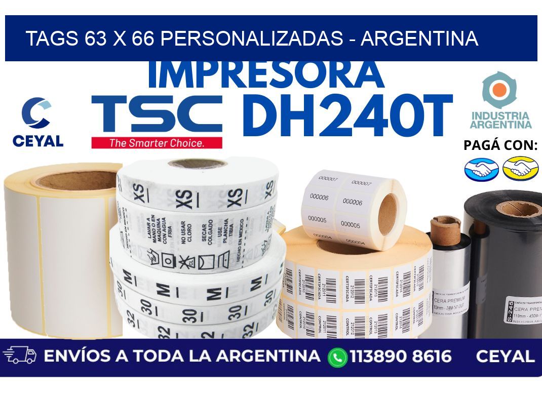 tags 63 x 66 personalizadas - Argentina