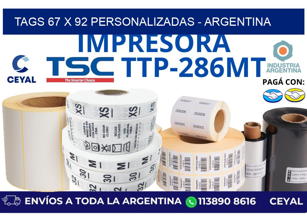 tags 67 x 92 personalizadas – Argentina
