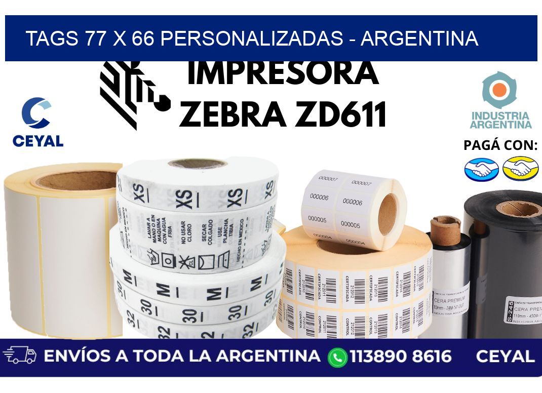 tags 77 x 66 personalizadas - Argentina