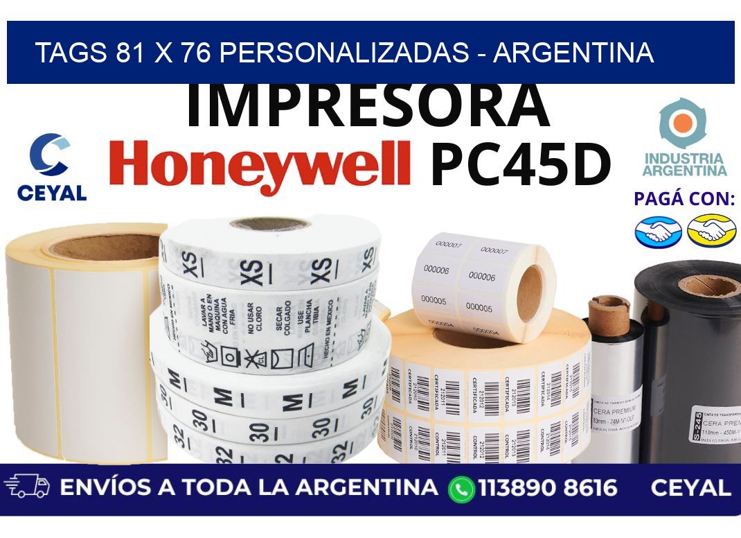 tags 81 x 76 personalizadas – Argentina
