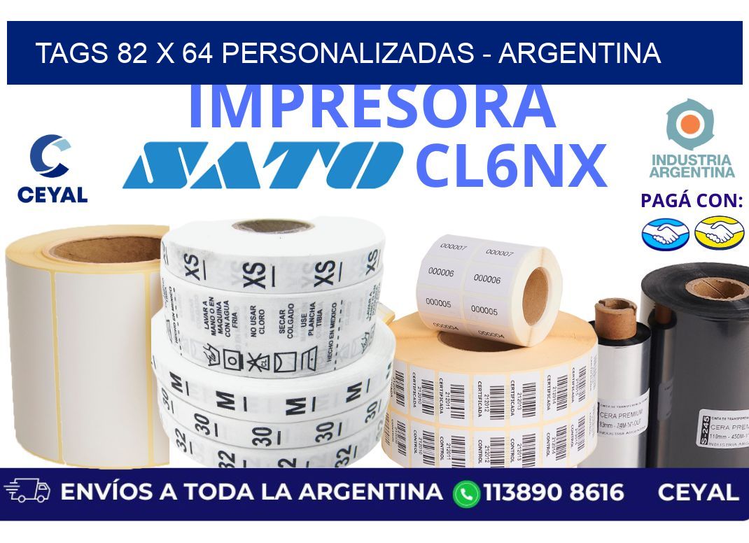tags 82 x 64 personalizadas - Argentina