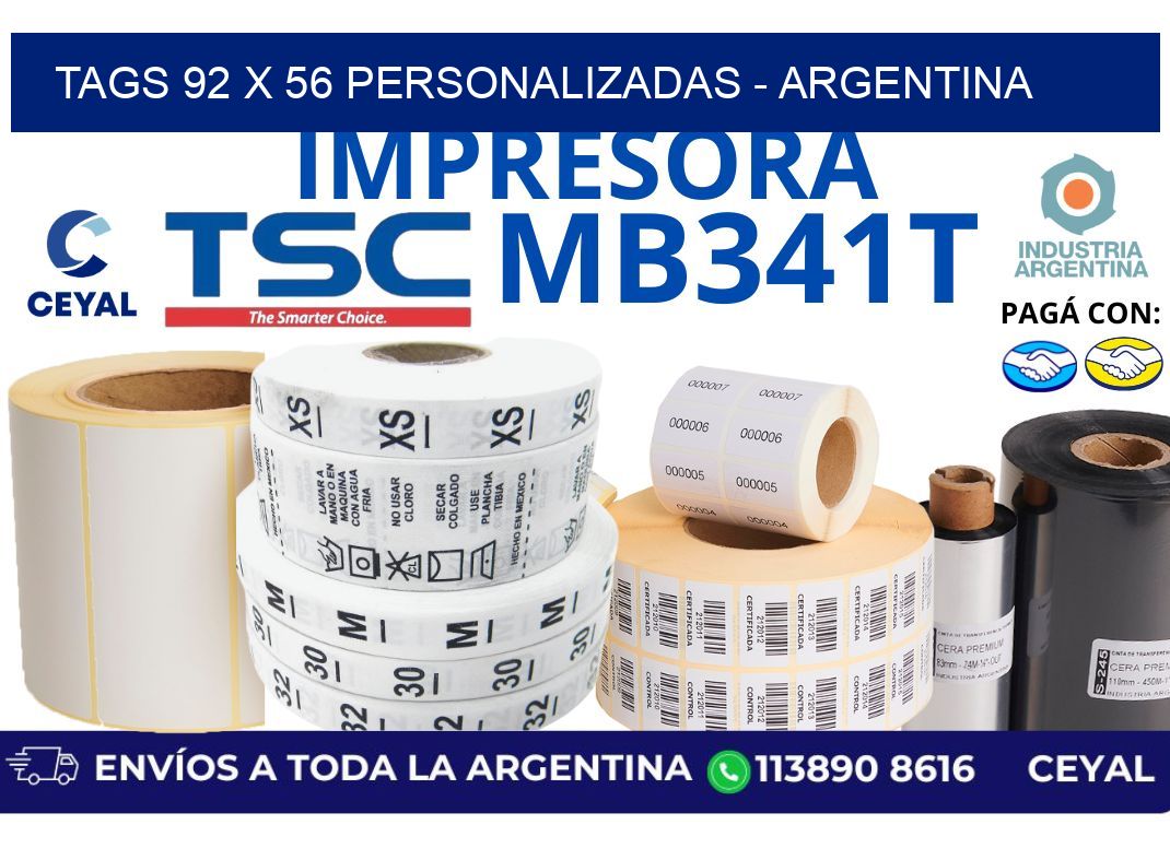 tags 92 x 56 personalizadas - Argentina