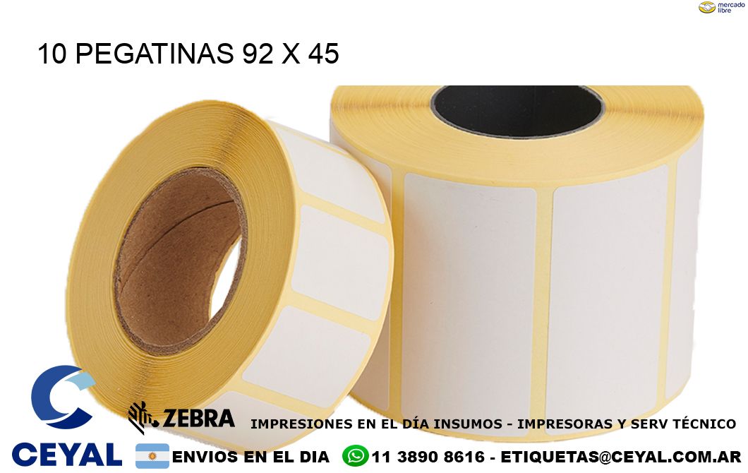 10 PEGATINAS 92 x 45