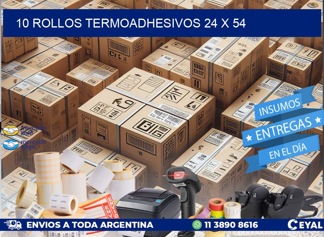 10 ROLLOS TERMOADHESIVOS 24 x 54