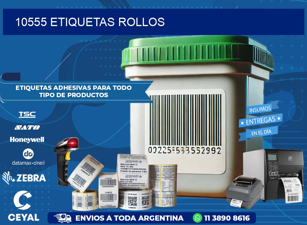 10555 etiquetas rollos
