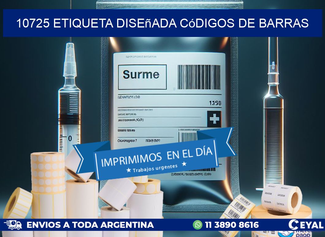 10725 etiqueta diseñada códigos de barras