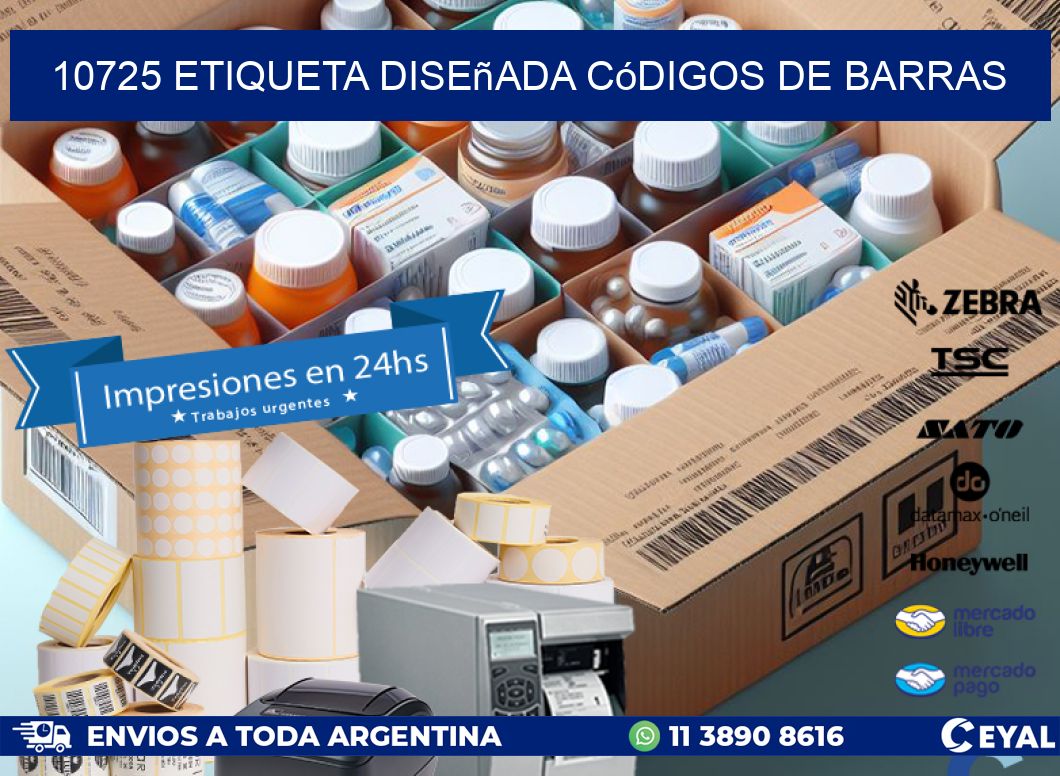 10725 etiqueta diseñada códigos de barras