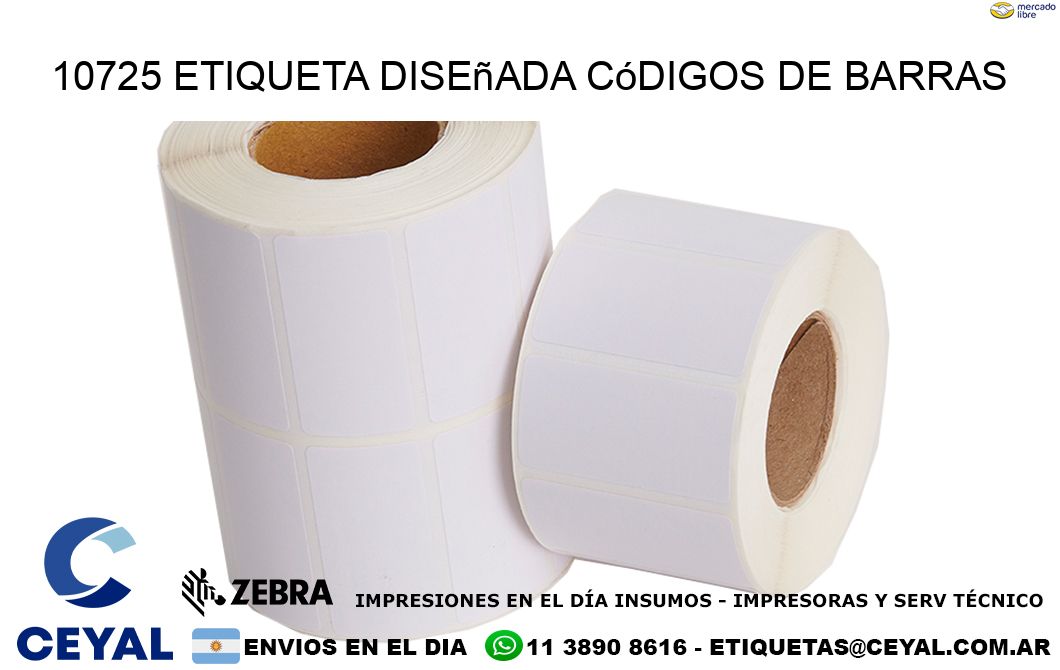 10725 etiqueta diseñada códigos de barras