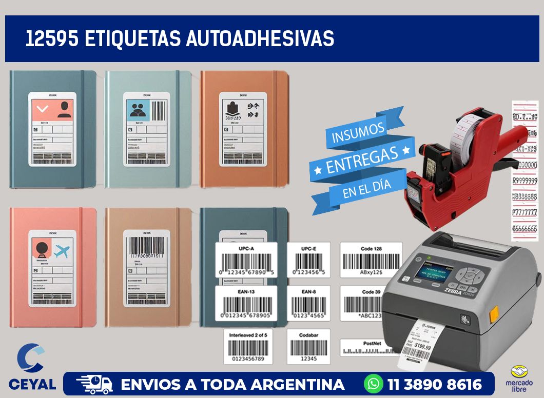 12595 etiquetas autoadhesivas