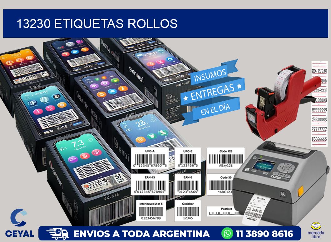13230 etiquetas rollos