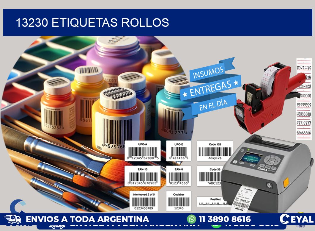 13230 etiquetas rollos