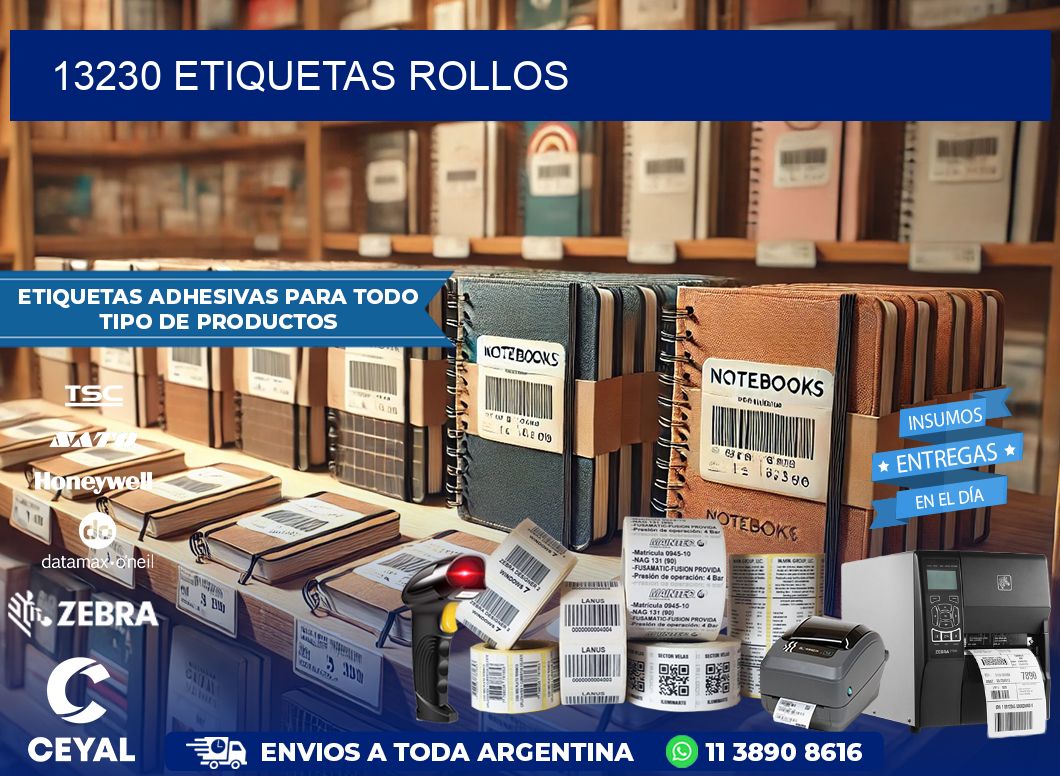 13230 etiquetas rollos