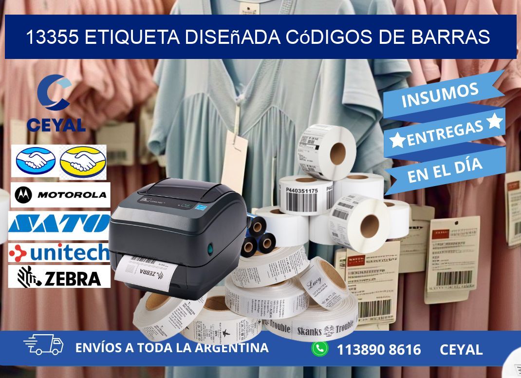 13355 etiqueta diseñada códigos de barras