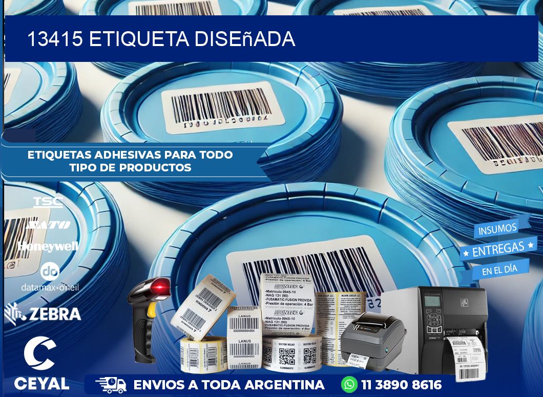 13415 etiqueta diseñada
