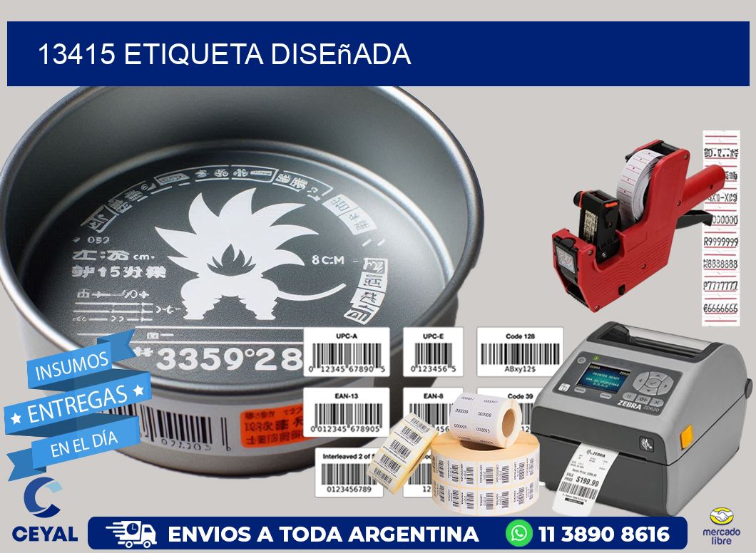13415 etiqueta diseñada