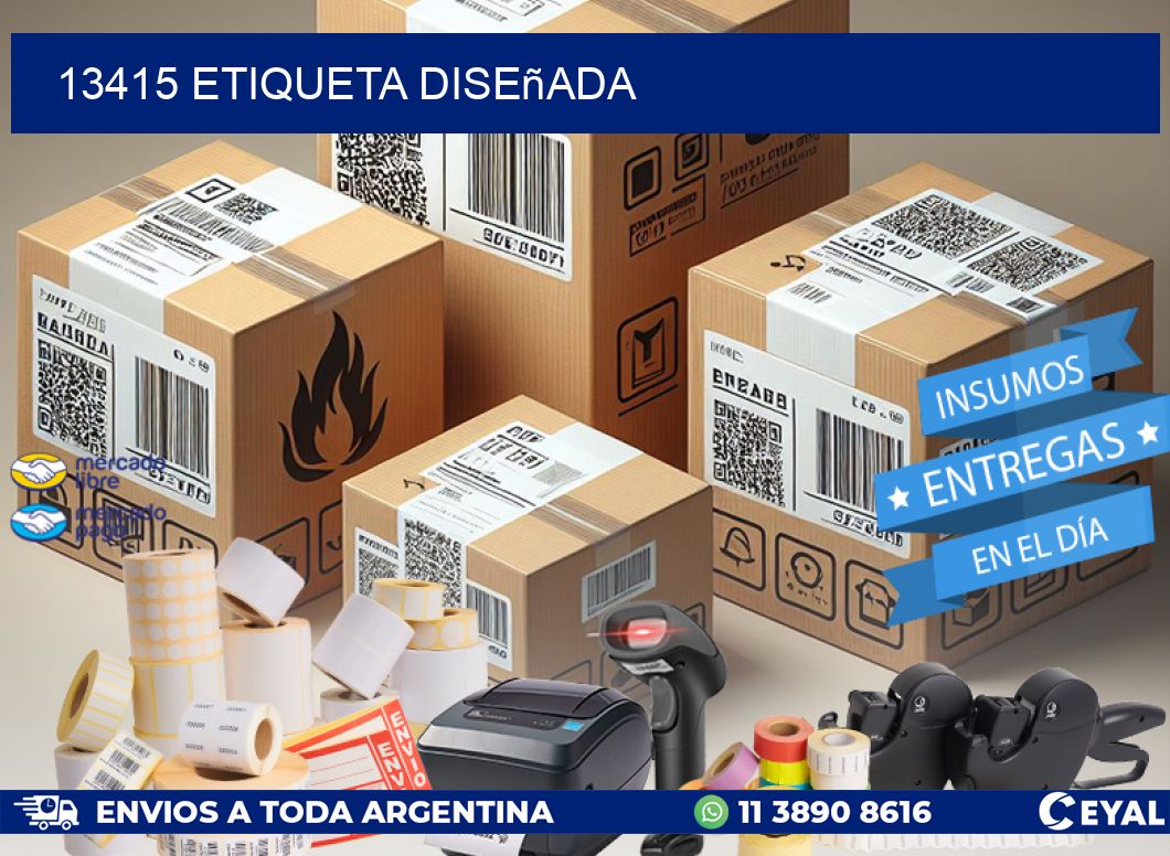 13415 etiqueta diseñada